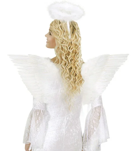 Alas de Plumas Naturales Blancas - Image 3