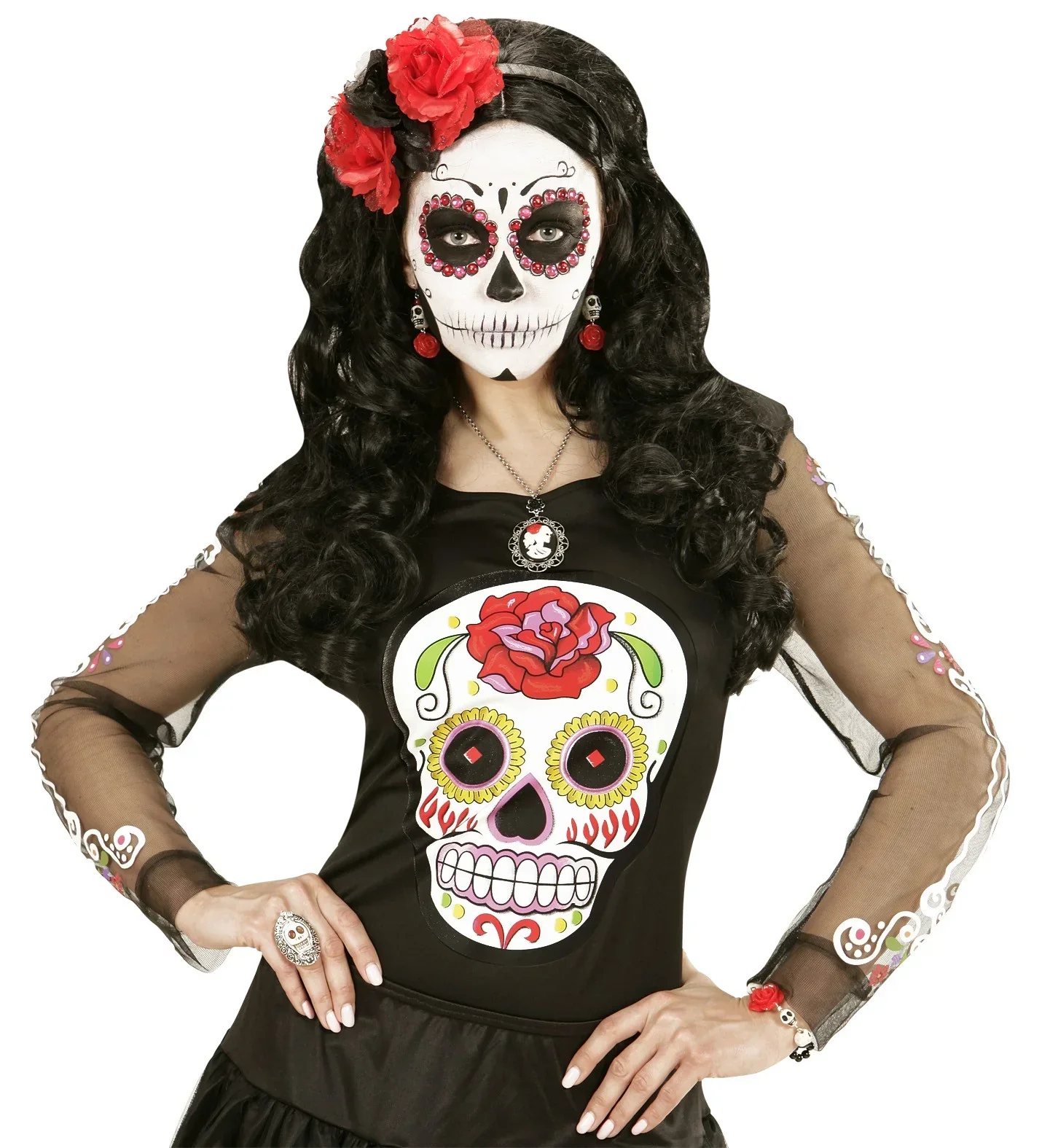 Anillo con Calavera Blanca y Strass - Image 3