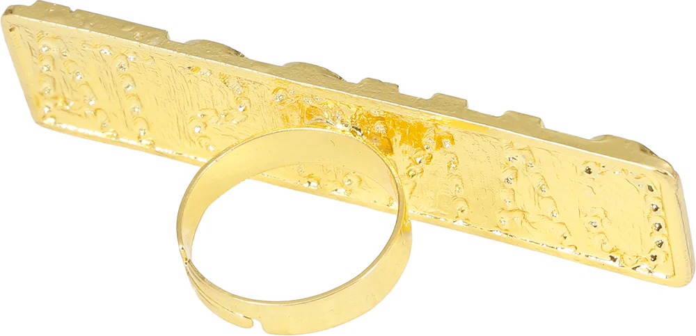 Anillo Gangsta de Rapero Metálico Dorado con Brillantes - Image 3