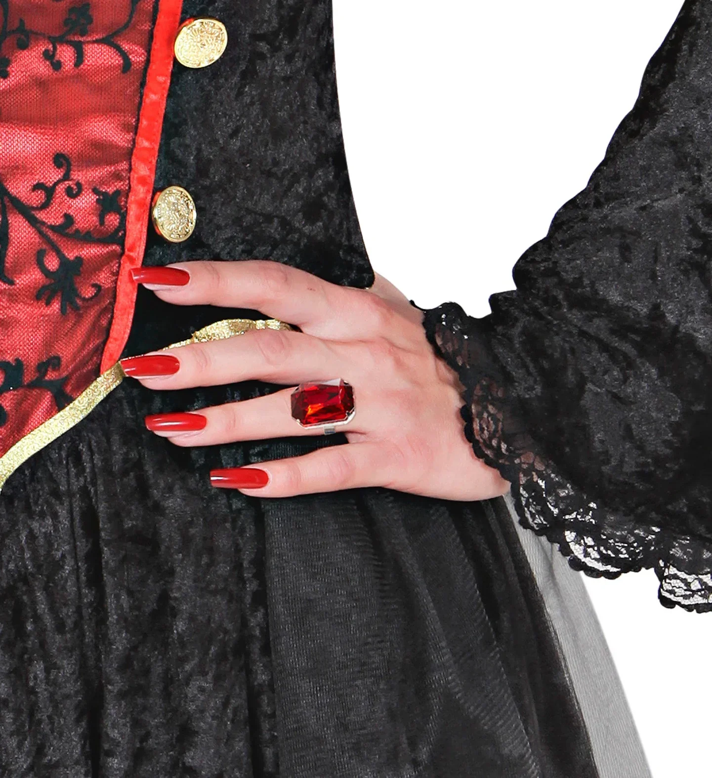 Anillo con Gema Roja Grande - Image 2