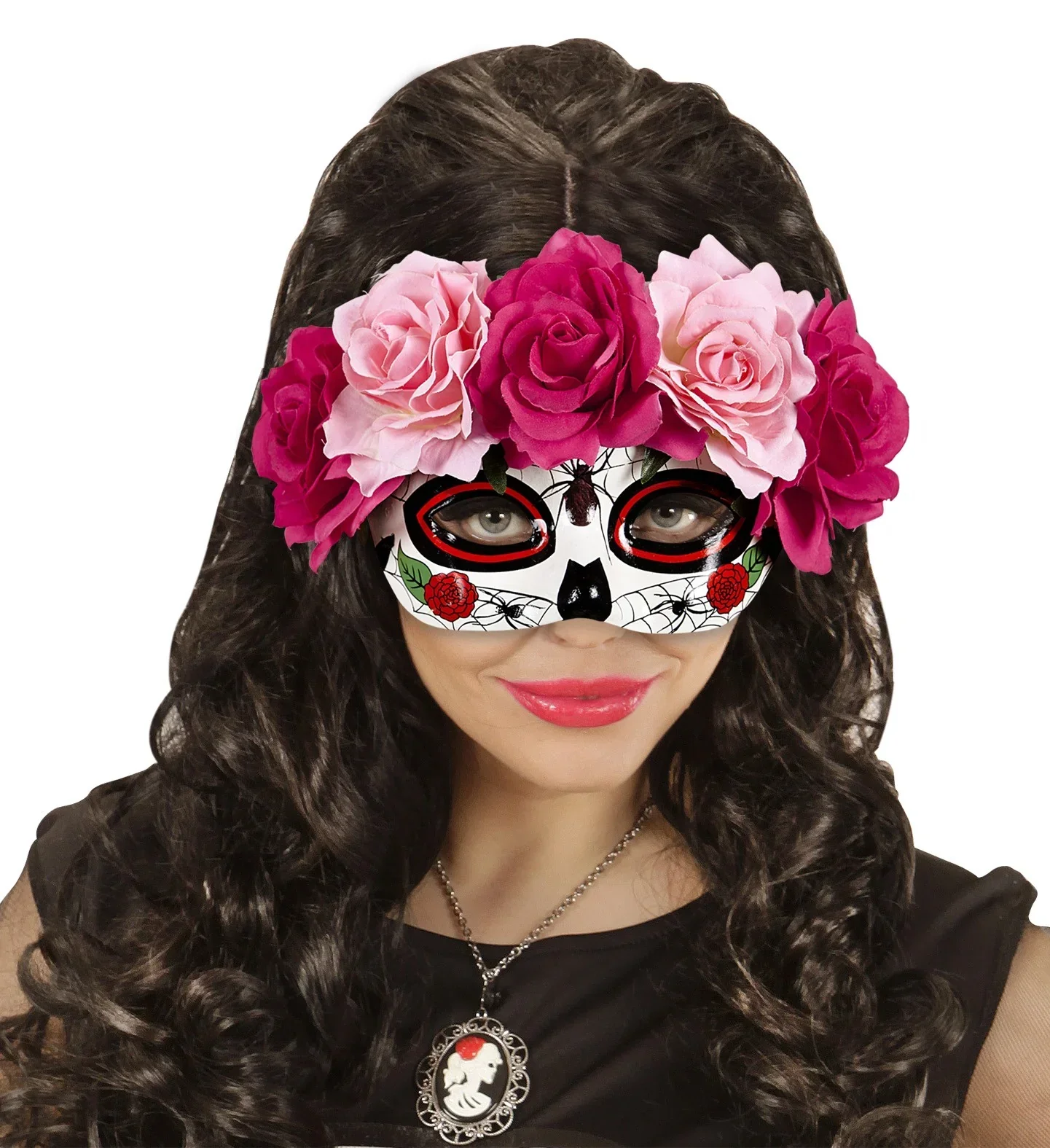 Antifaz de Catrina con Flores Rosas - Image 2