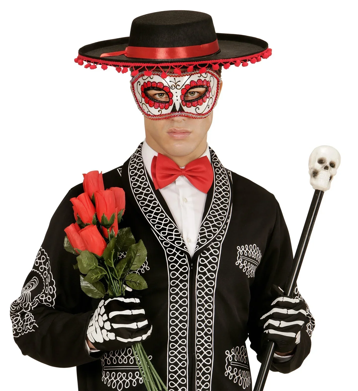 Antifaz rojo del Día de los Muertos - Image 3