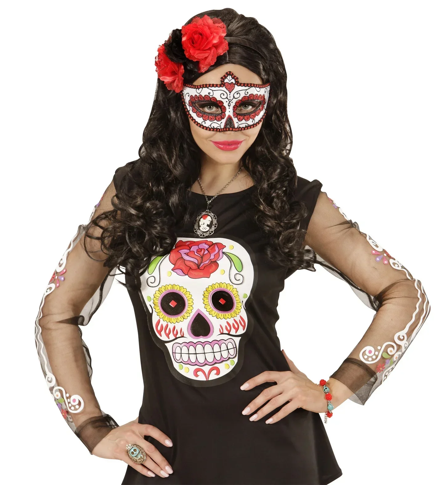 Antifaz rojo del Día de los Muertos - Image 4