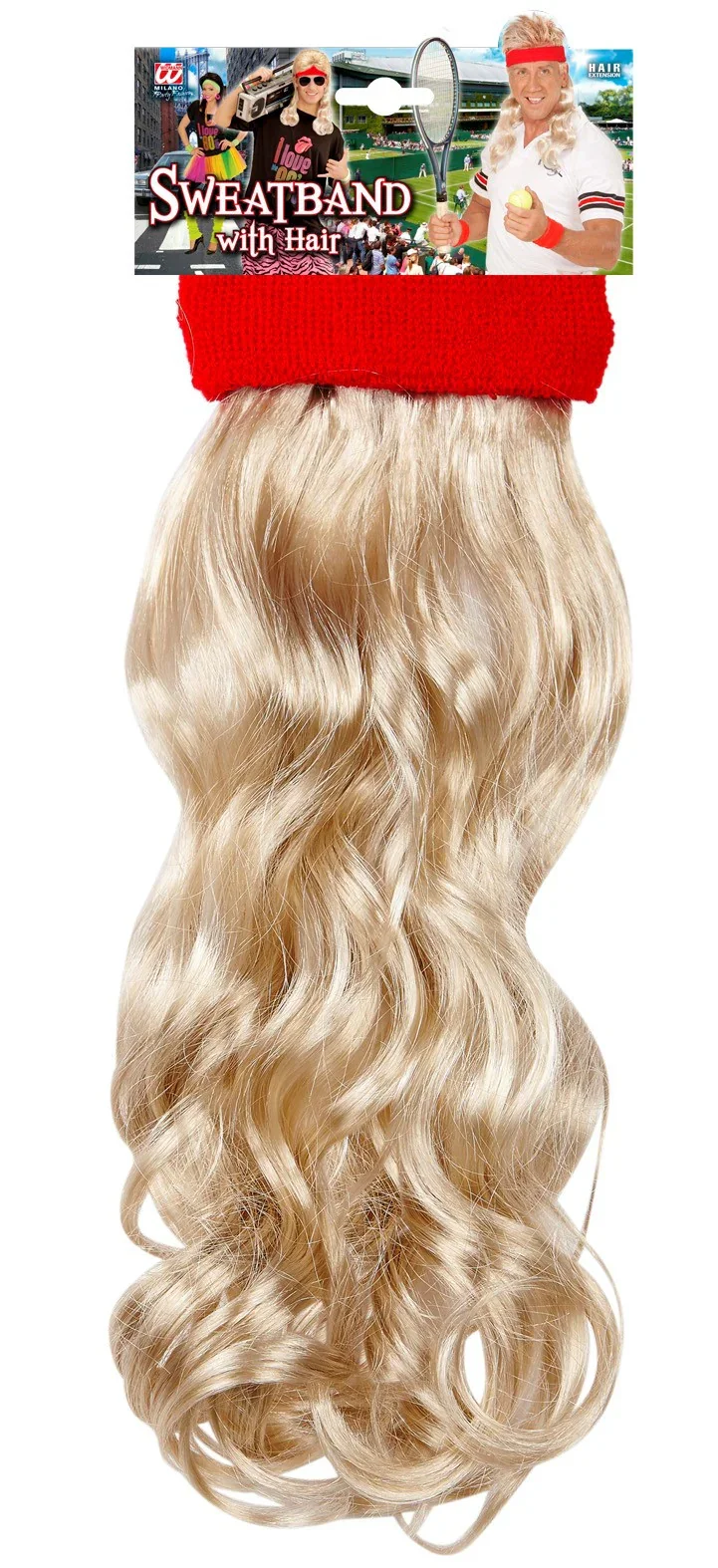 Bandana Roja Años 80 con Extensiones de Pelo Rubio - Image 5