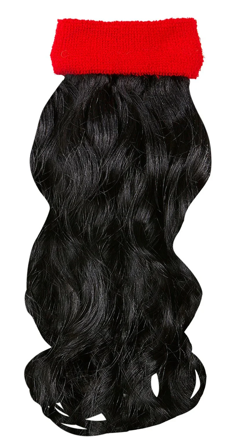 Bandana Roja Años 80 con Extensiones de Pelo Negro - Image 2
