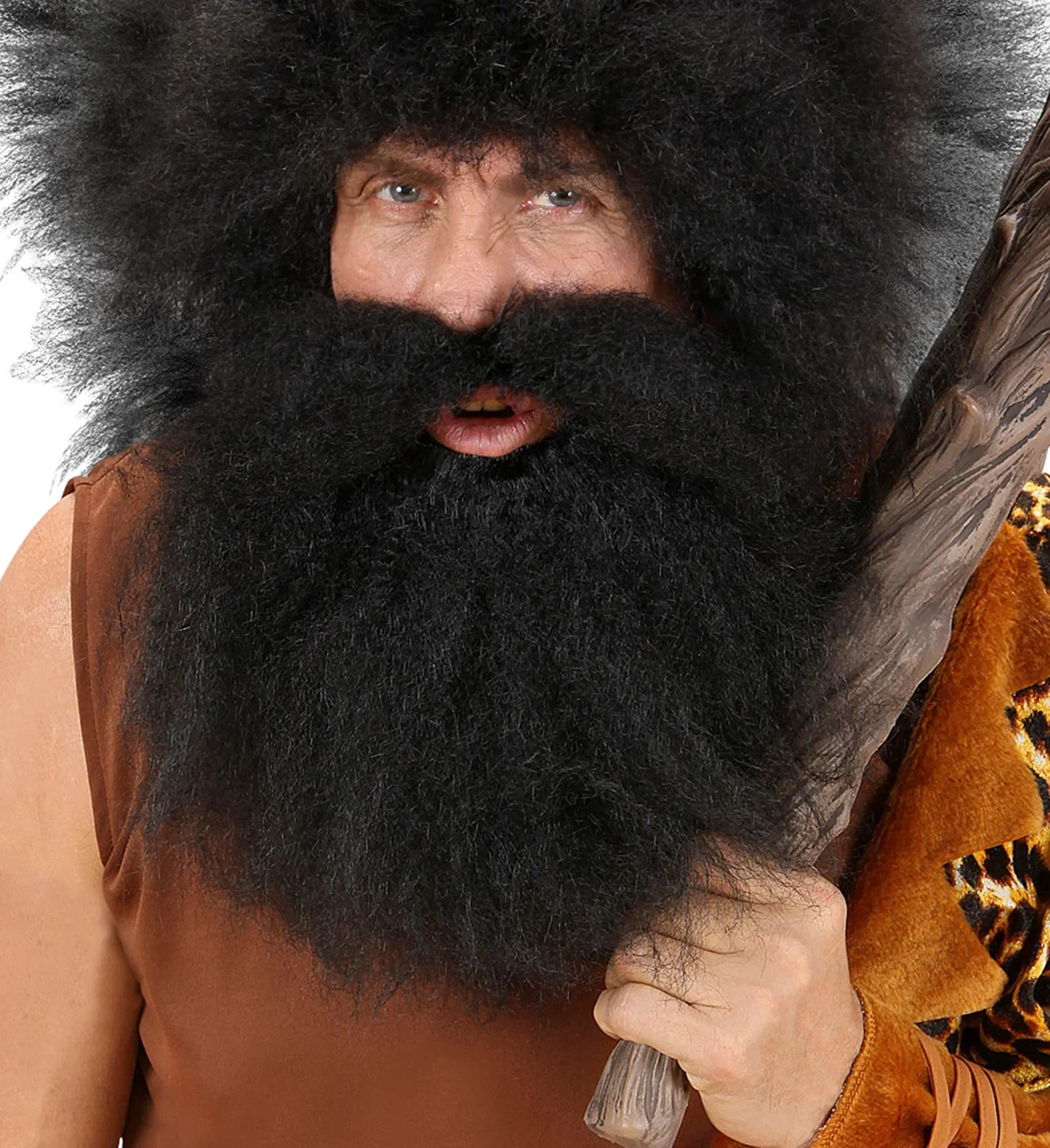 Barba de Cavernícola Morena con Bigote - Image 3
