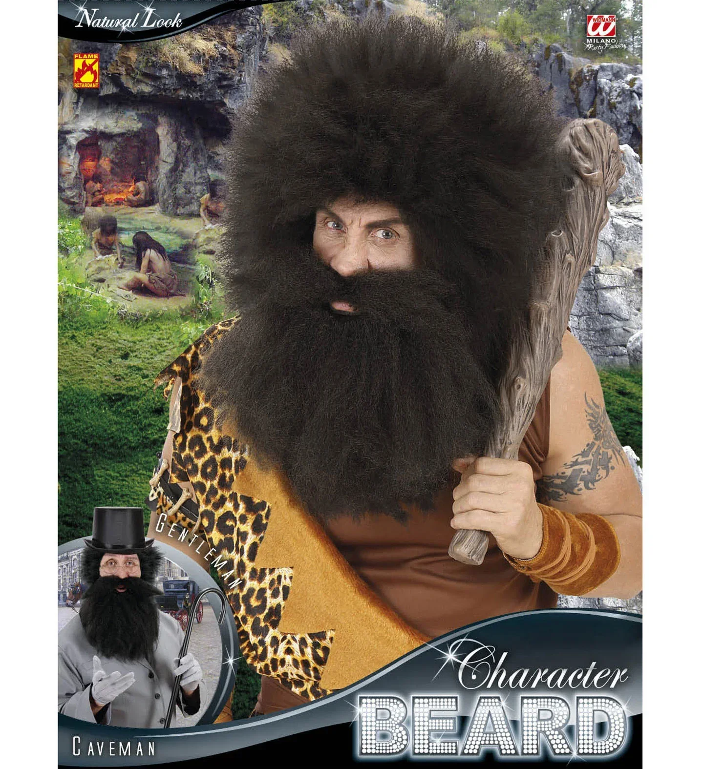 Barba de Cavernícola Morena con Bigote - Image 4