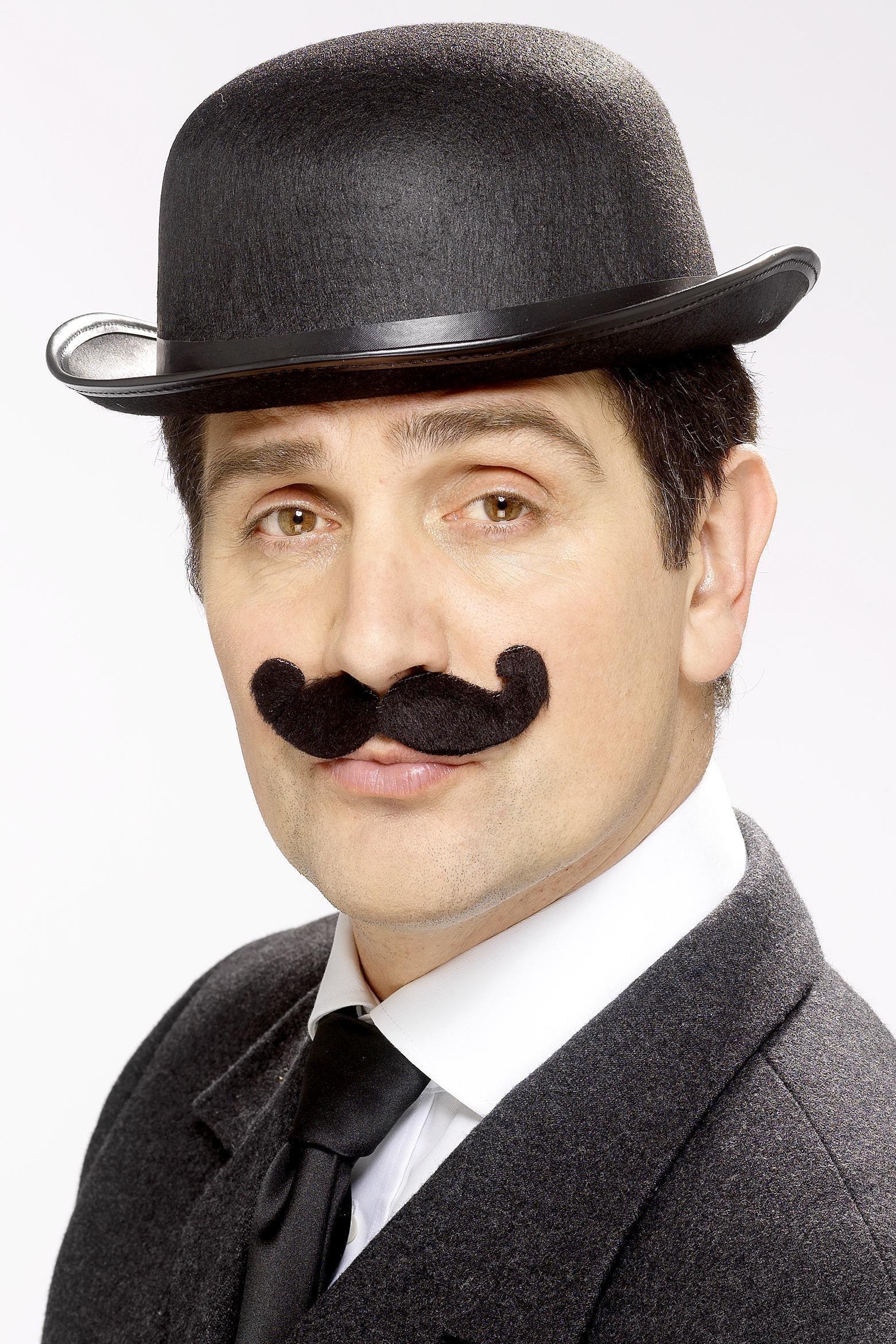 Bigote Negro Estilo Inglés con Adhesivo - Image 2