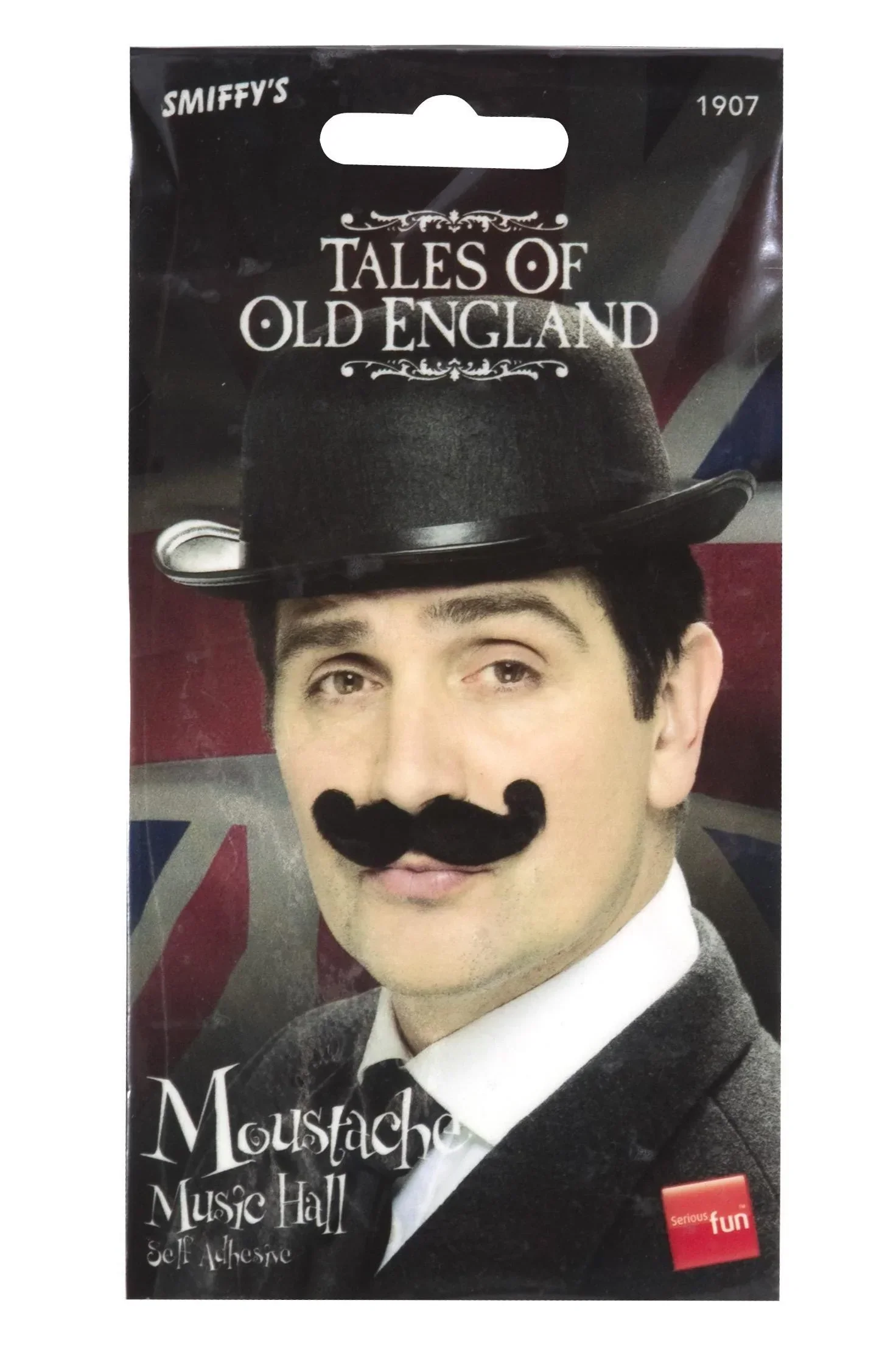 Bigote Negro Estilo Inglés con Adhesivo - Image 3