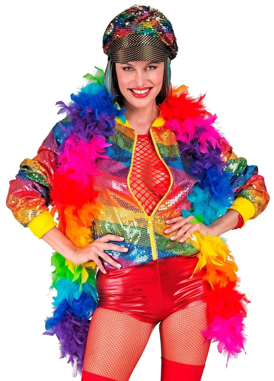 Boa de Plumas Arcoíris de 180cm - Image 2