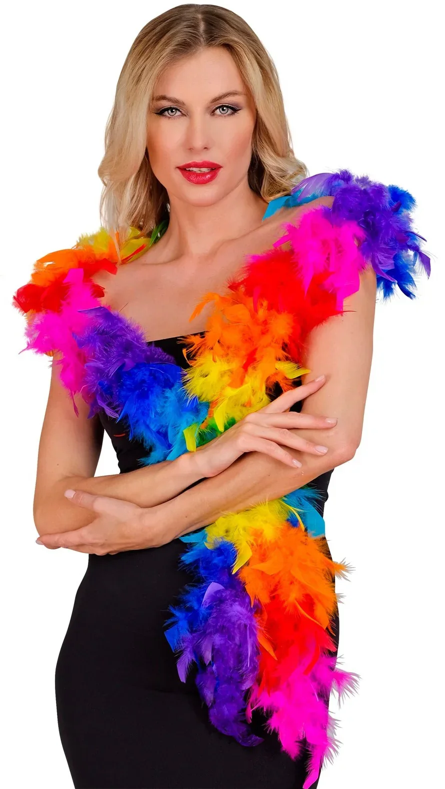 Boa de Plumas Arcoíris de 180cm - Image 4