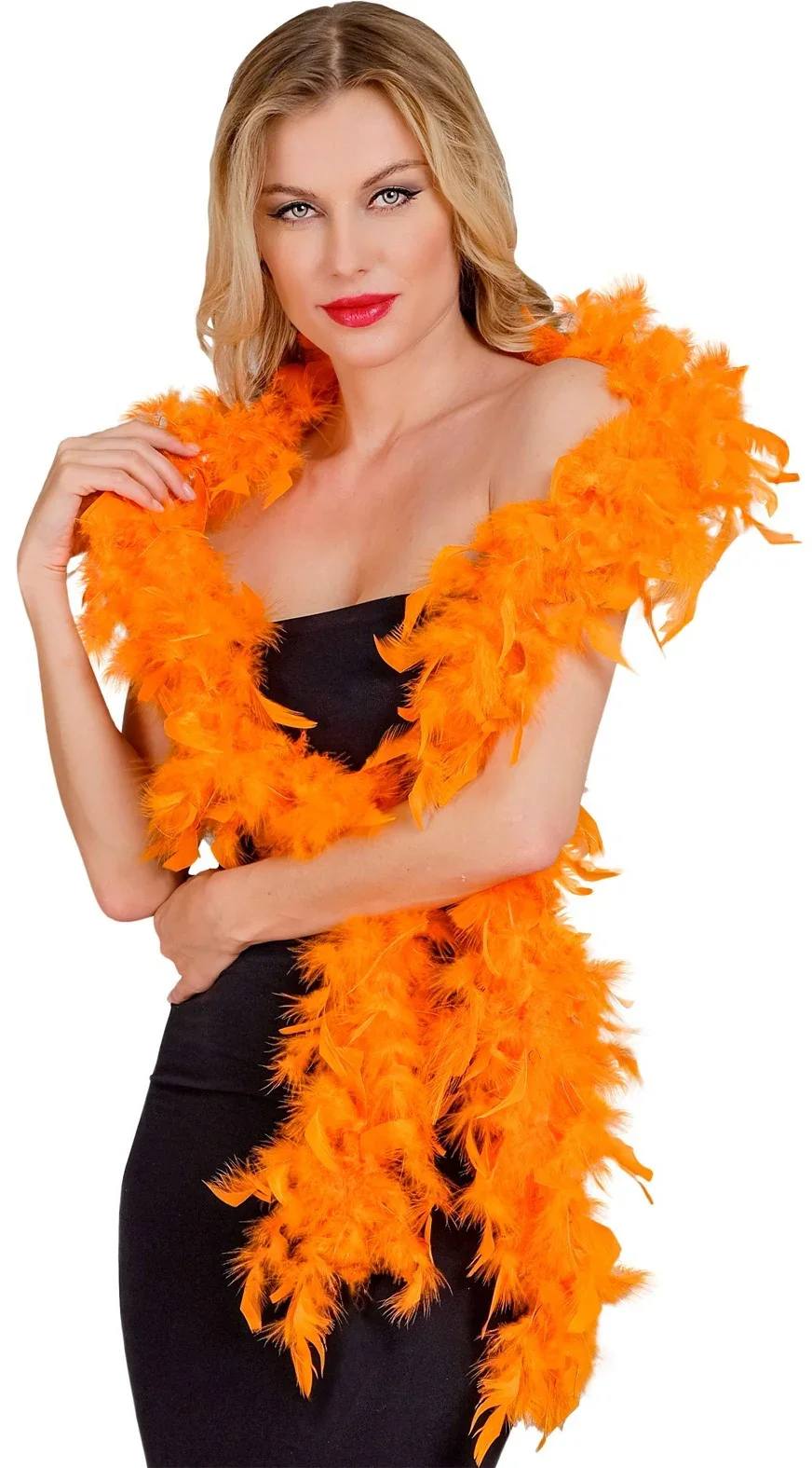 Boa de Plumas Naranjas de 180cm - Image 4