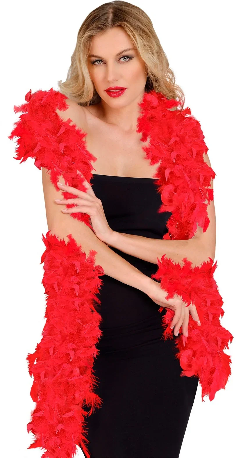Boa de Plumas Rojas de 180cm - Image 3