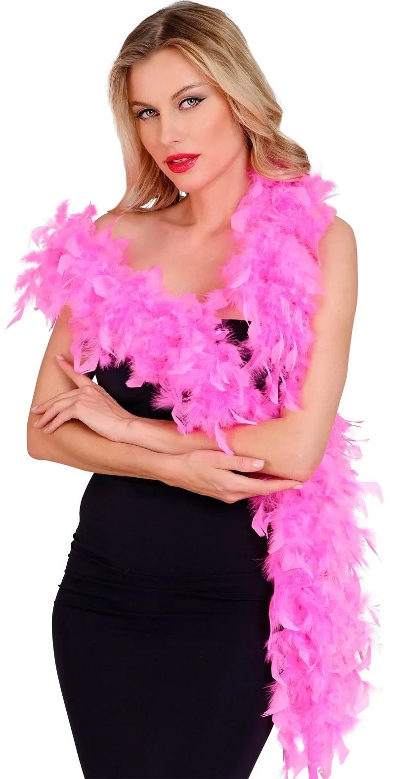 Boa de Plumas Rosas de 180cm - Image 4