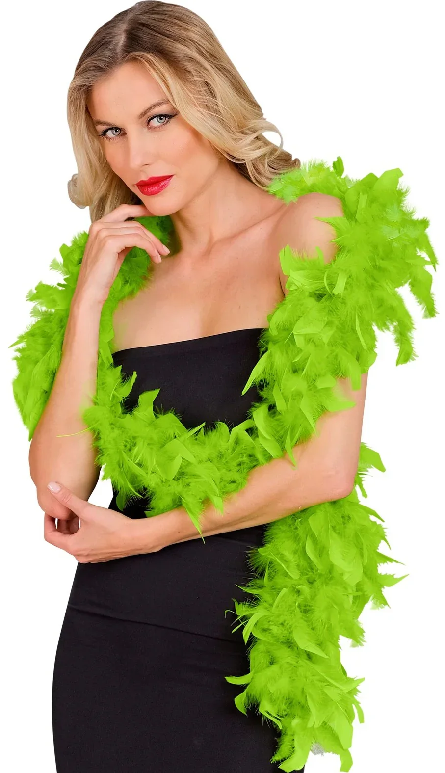 Boa de Plumas Verde Lima de 180cm - Image 4