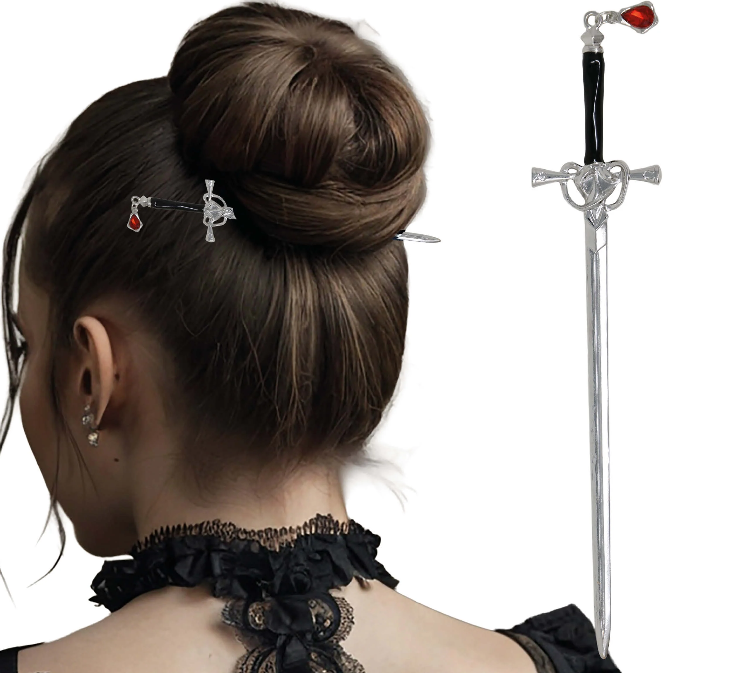 Broche Metálico de Espada Gótica para la Pelo - Image 4