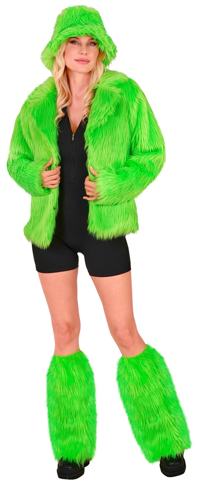Calentadores Verde Neón de Pelo para Mujer - Image 2