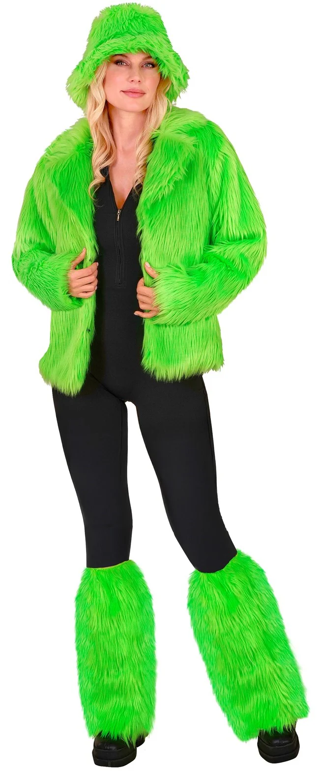 Calentadores Verde Neón de Pelo para Mujer - Image 3