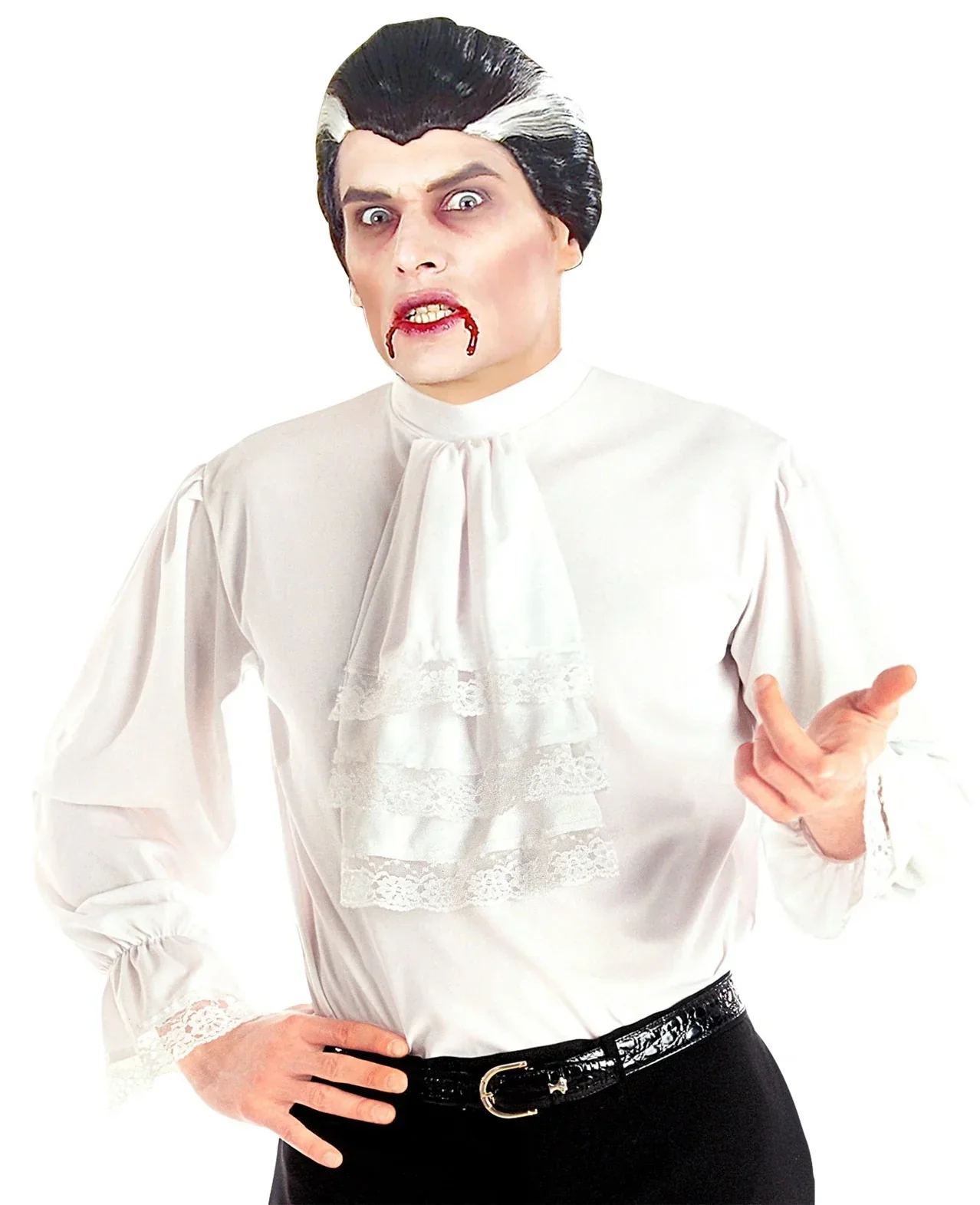 Camisa Blanca de Época con Chorreras y Puños de Encaje - Image 2