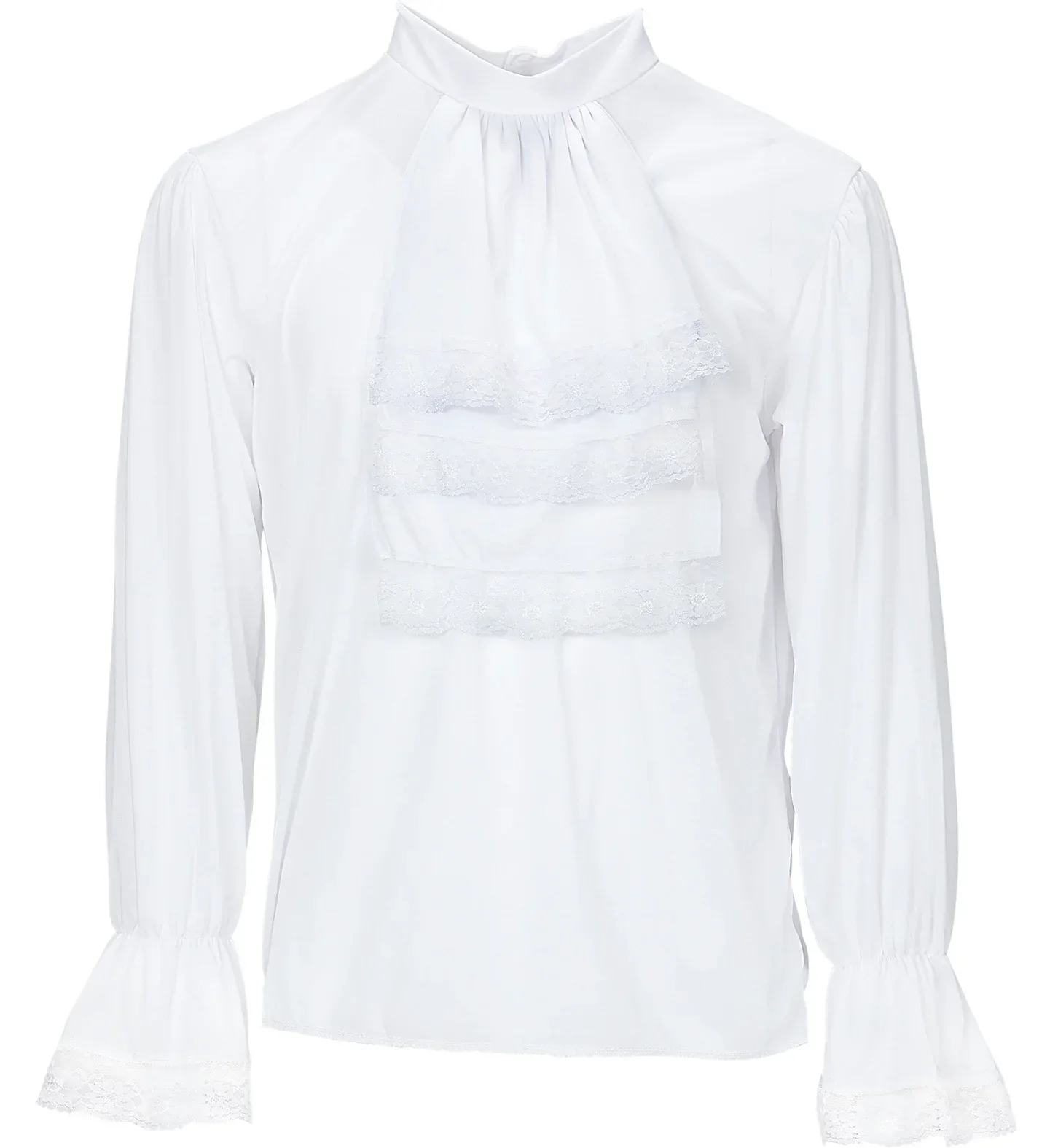 Camisa Blanca de Época con Chorreras y Puños de Encaje - Image 3