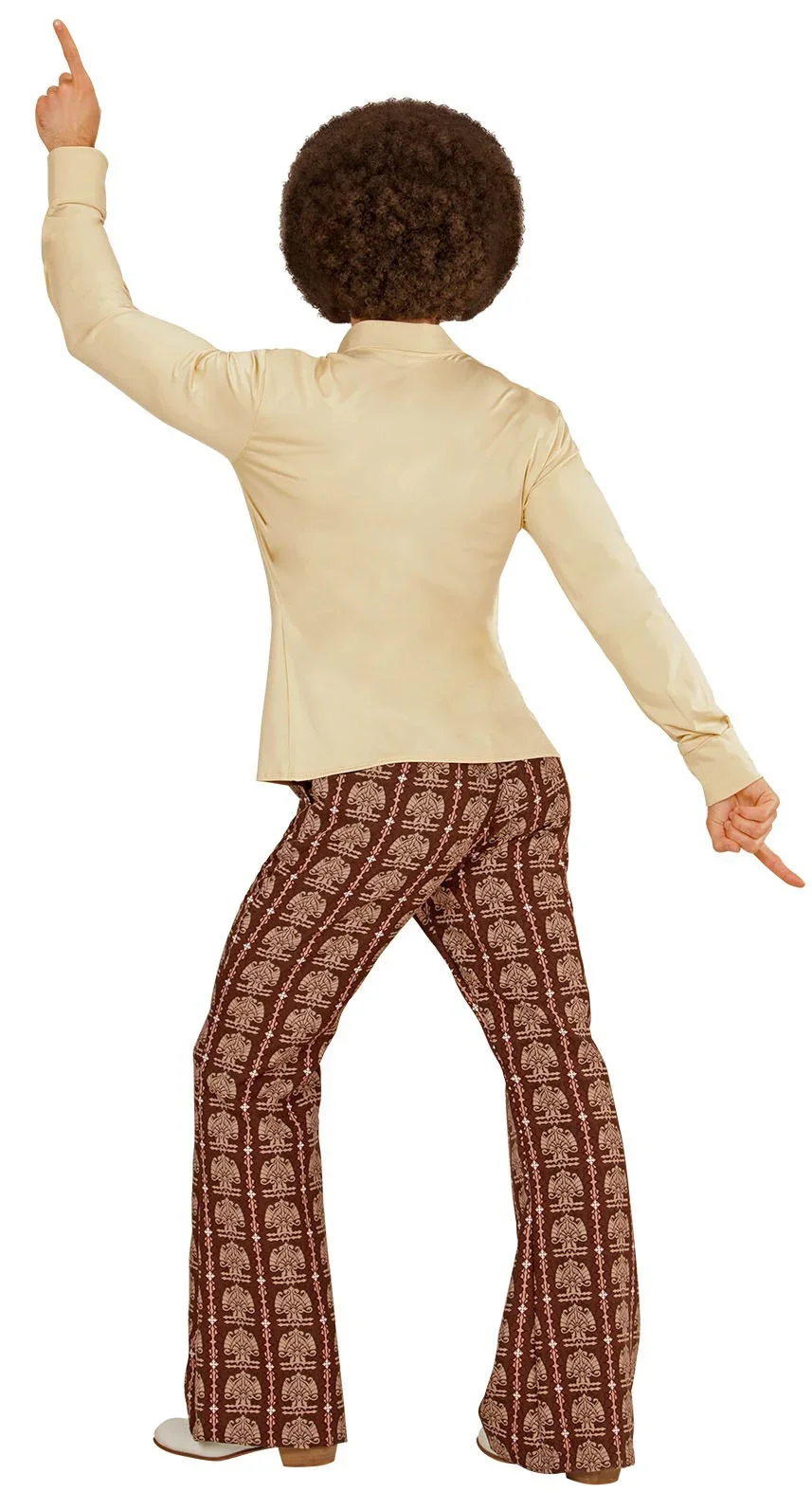Camisa Disco Años 70 Beige para Hombre - Image 4