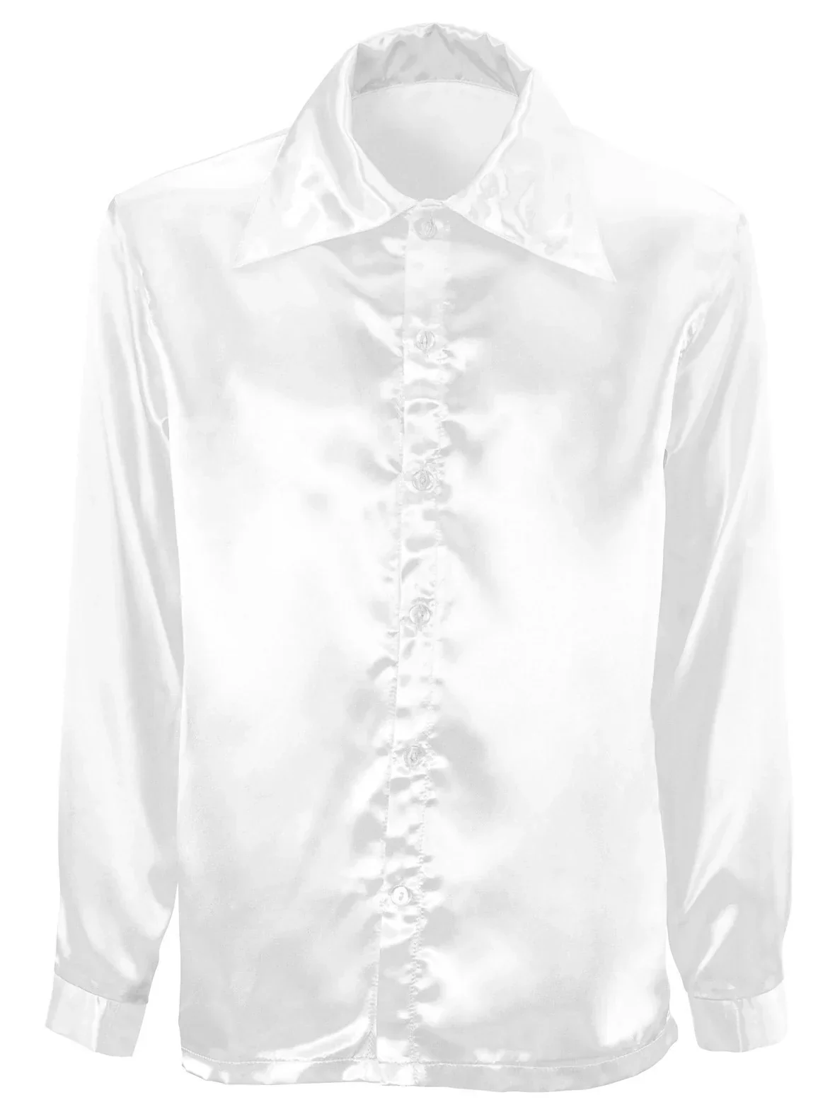 Camisa Disco Años 70 Blanca para Hombre - Image 2