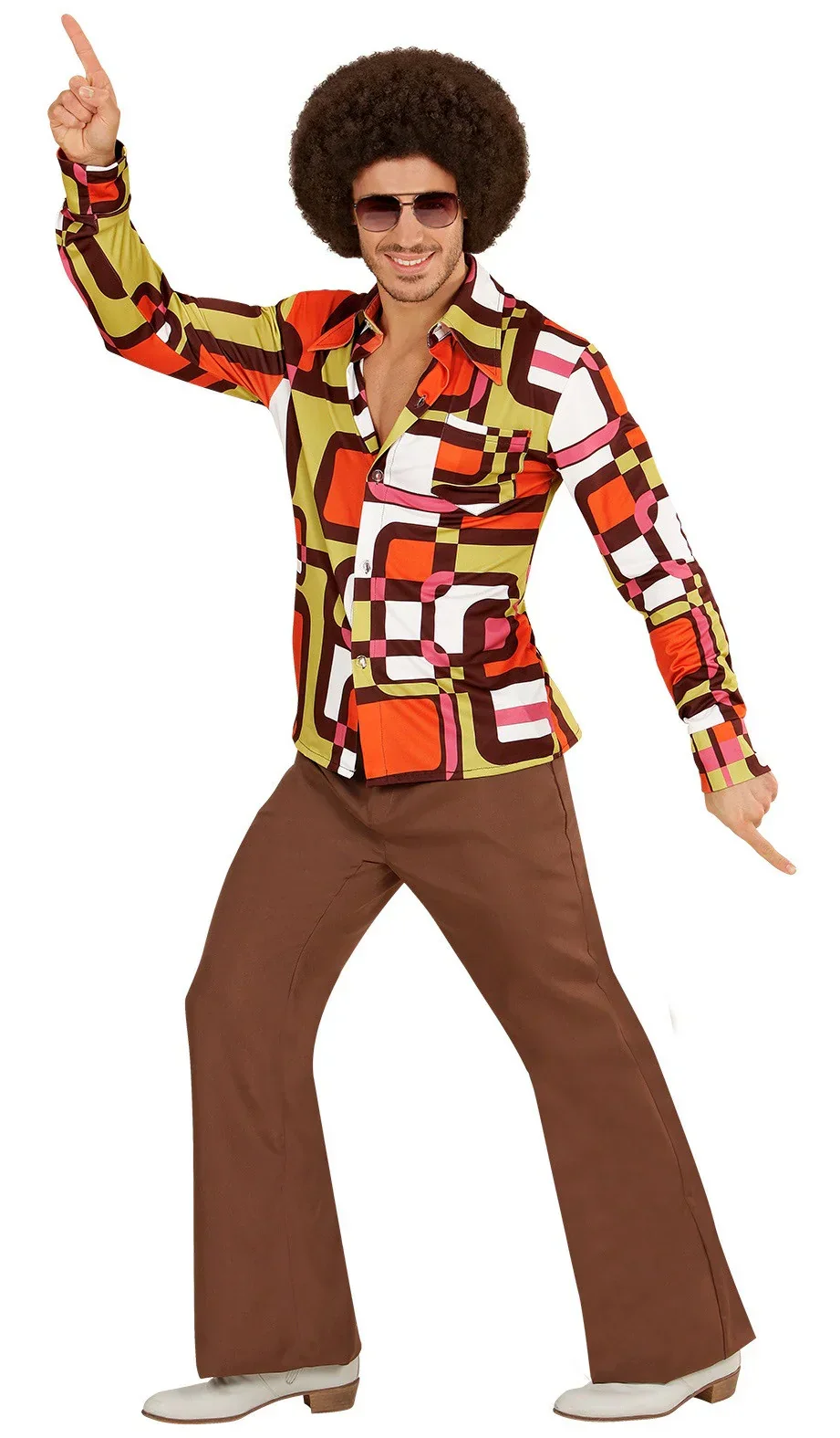 Camisa Disco Años 70 Multicolor para Hombre - Image 3