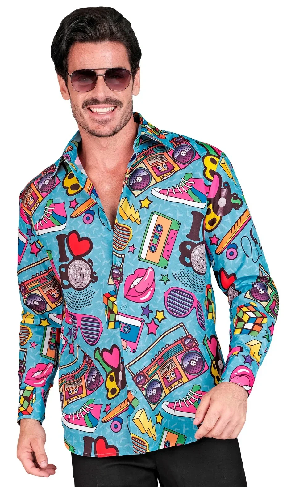 Camisa con Estampado Años 80 para Hombre