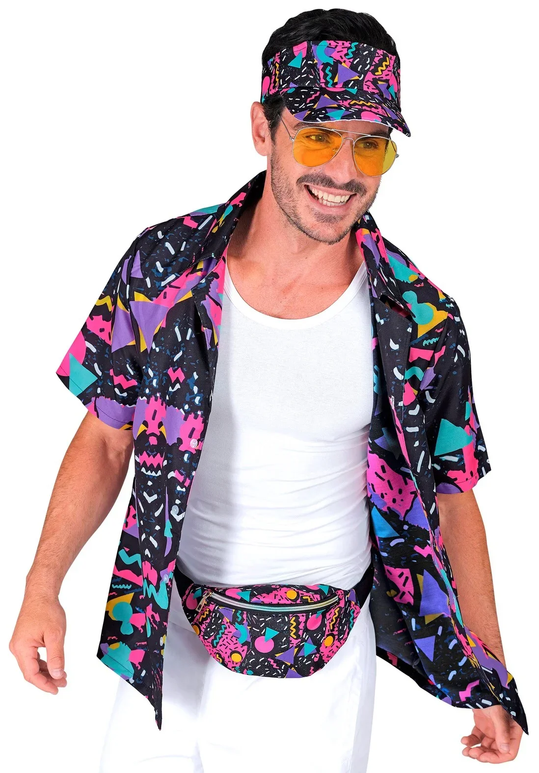 Camisa Funky Años 80 Negra para Adulto - Image 2