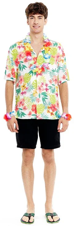 Camisa Hawaiana con Flores Tropicales para Hombre
