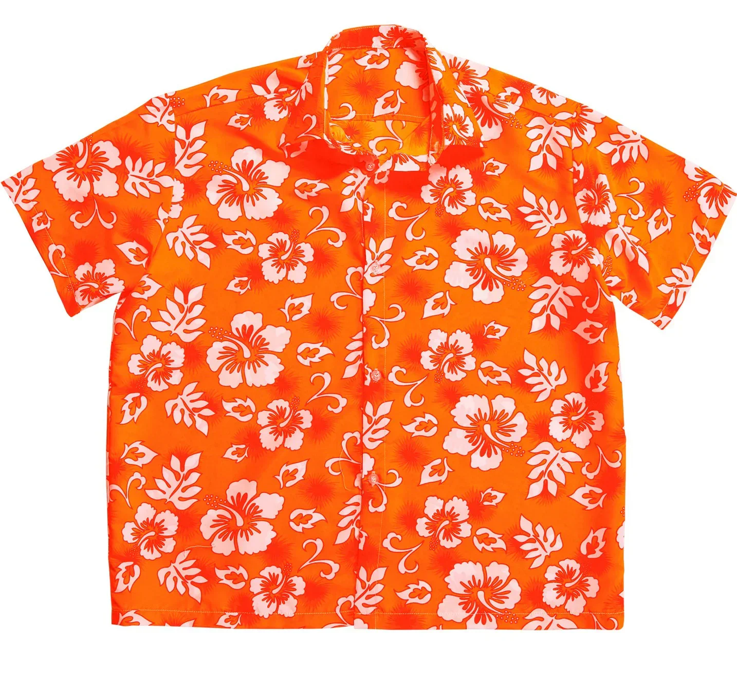 Camisa Hawaiana Naranja con Flores para Hombre - Image 5