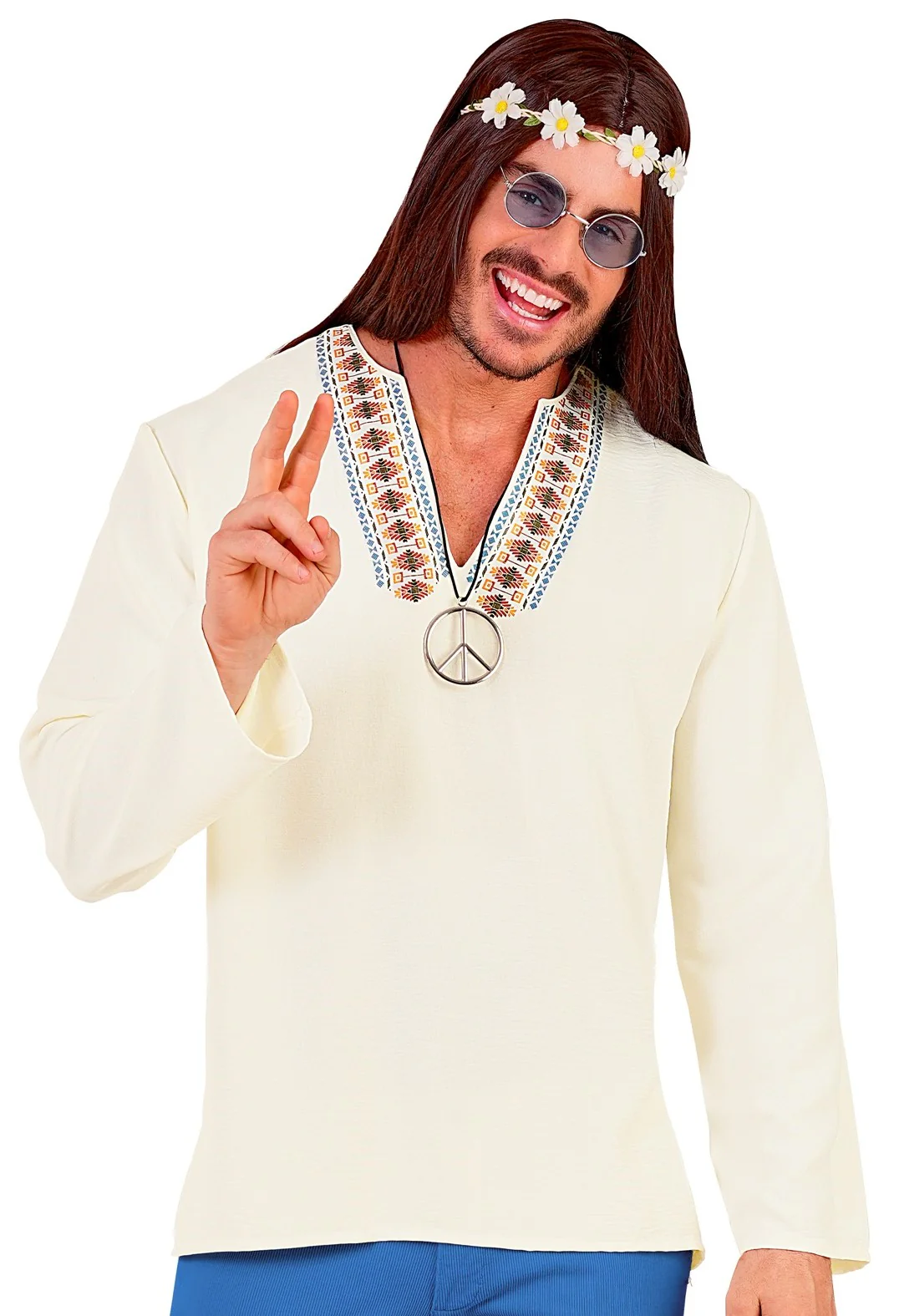 Camisa Hippie Blanca para Hombre