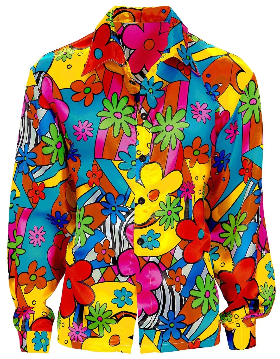 Camisa Hippie Colorida con Flores para Hombre - Image 2