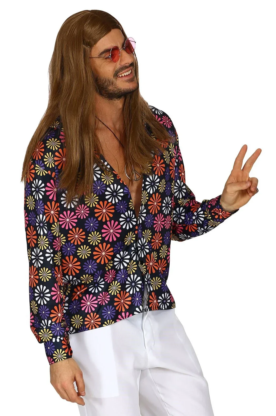 Camisa Hippie con Flores de Colores para Hombre - Image 4