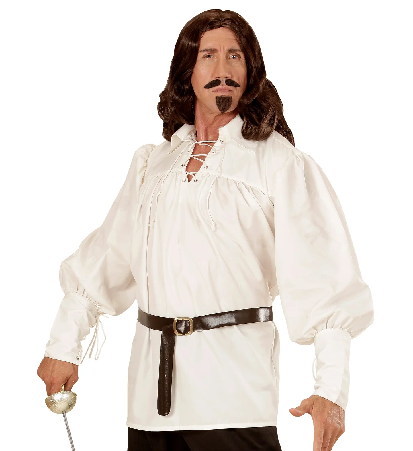 Camisa Medieval Blanco Natural para Hombre - Image 4