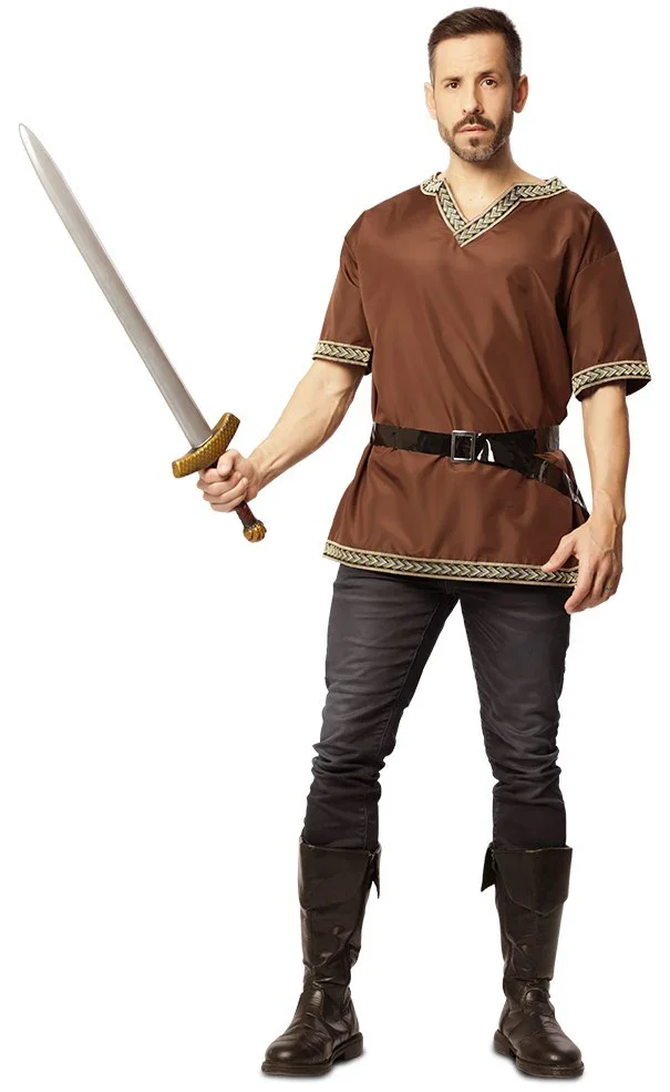 Camisa Medieval Marrón con Cinturón para Hombre - Image 2