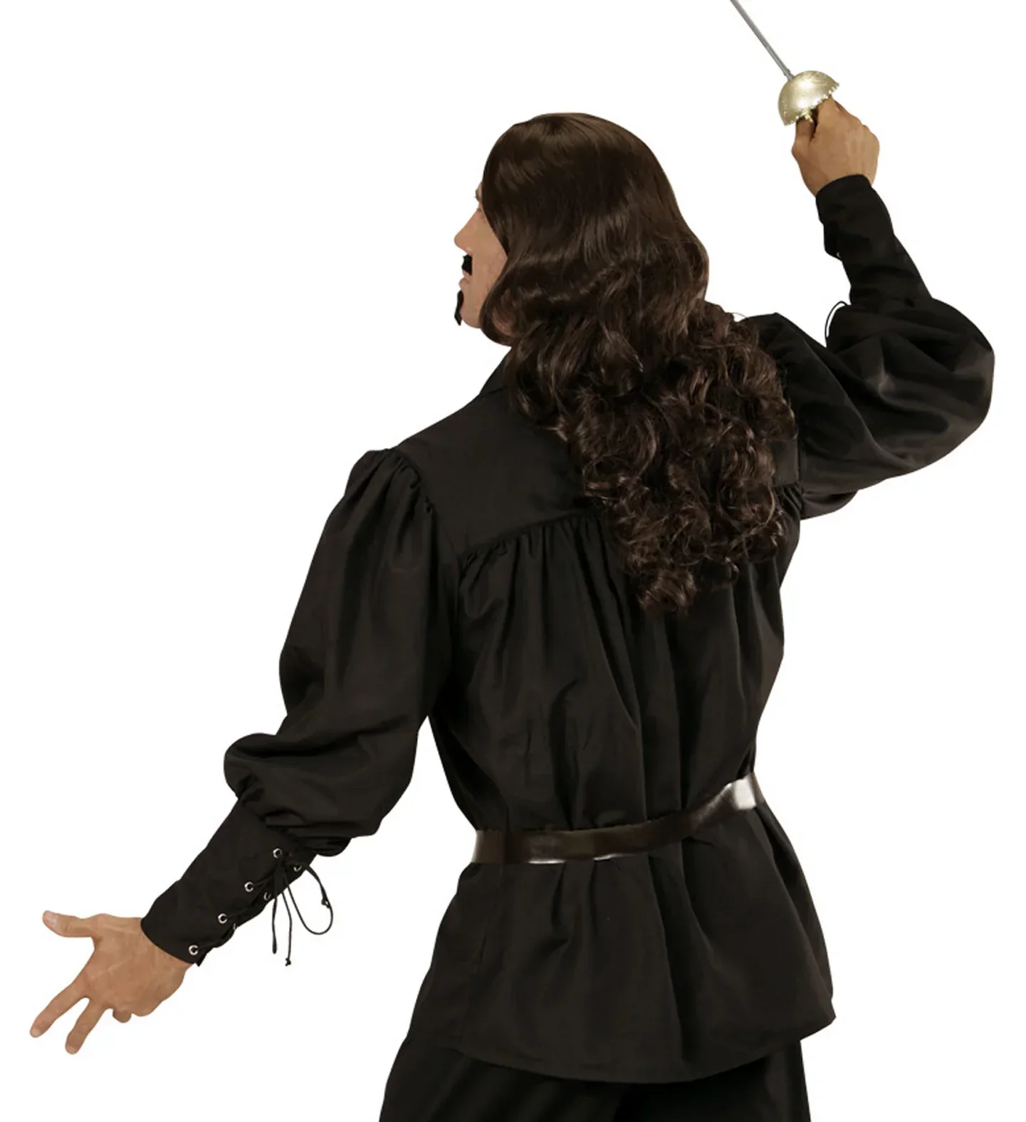 Camisa Medieval Negra para Adulto - Image 3