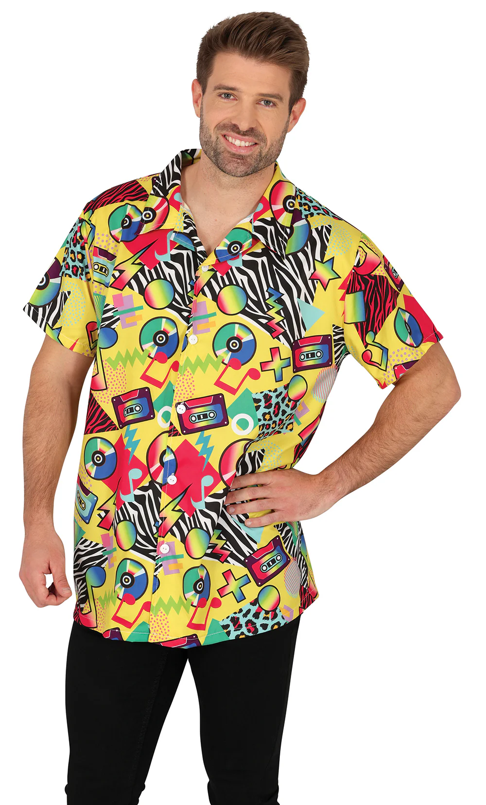 Camisa Multicolor con Estampado '80s para Hombre - Image 2