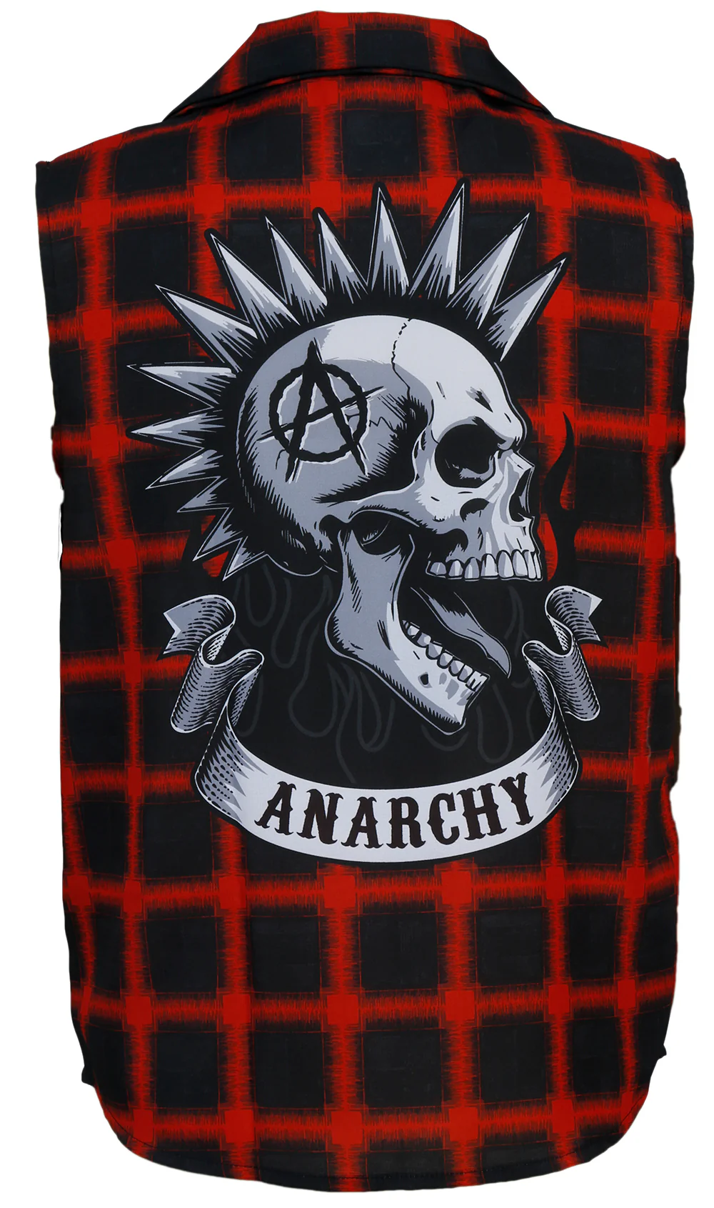 Camisa Punky de Cuadros Sin Mangas para Hombre - Image 2