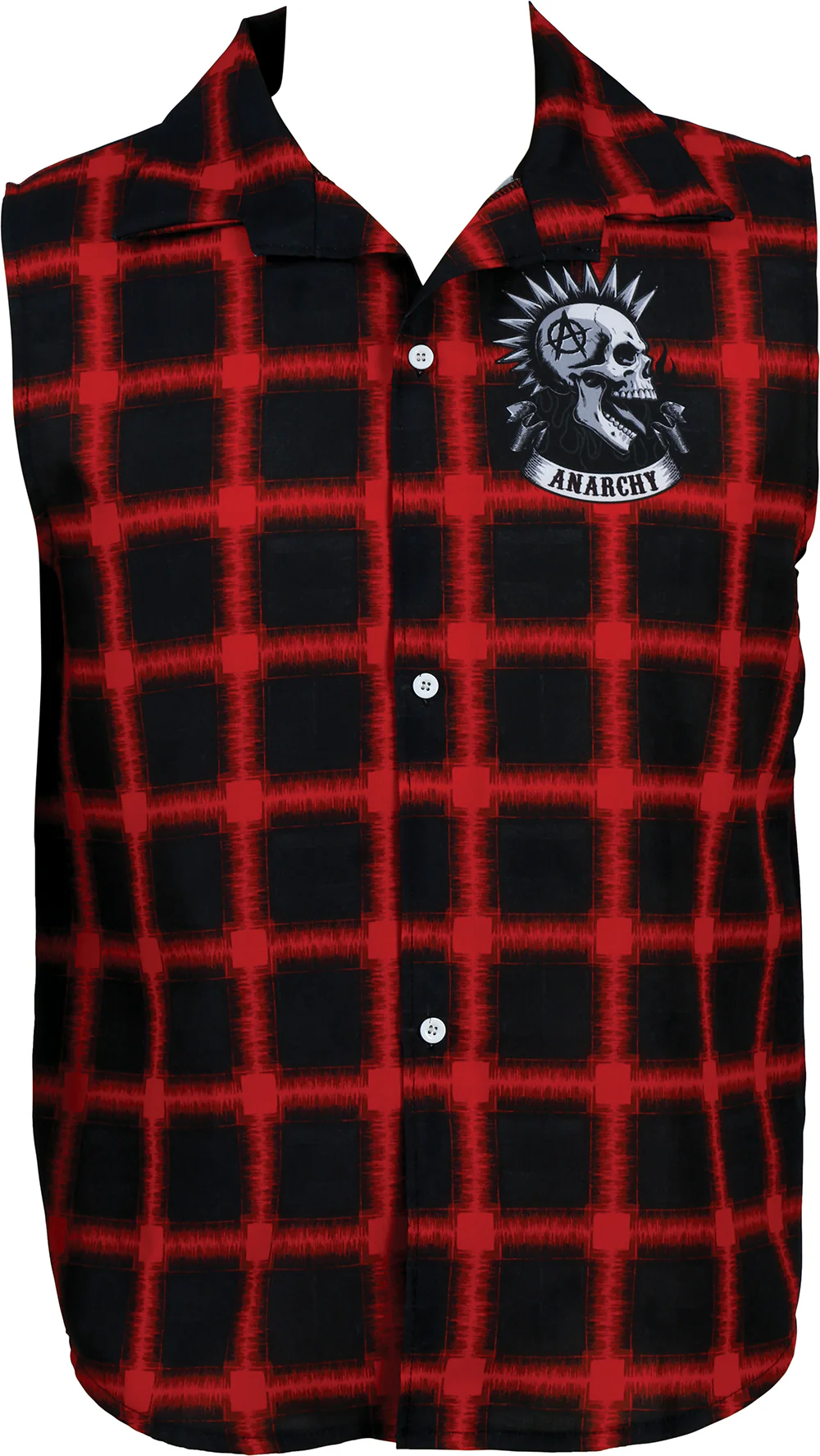 Camisa Punky de Cuadros Sin Mangas para Hombre - Image 3