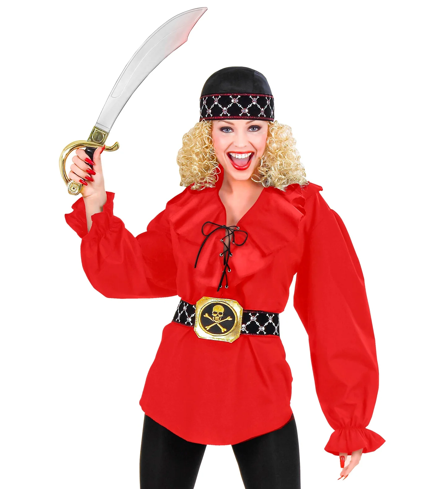 Camisa Pirata Roja para Mujer - Image 5