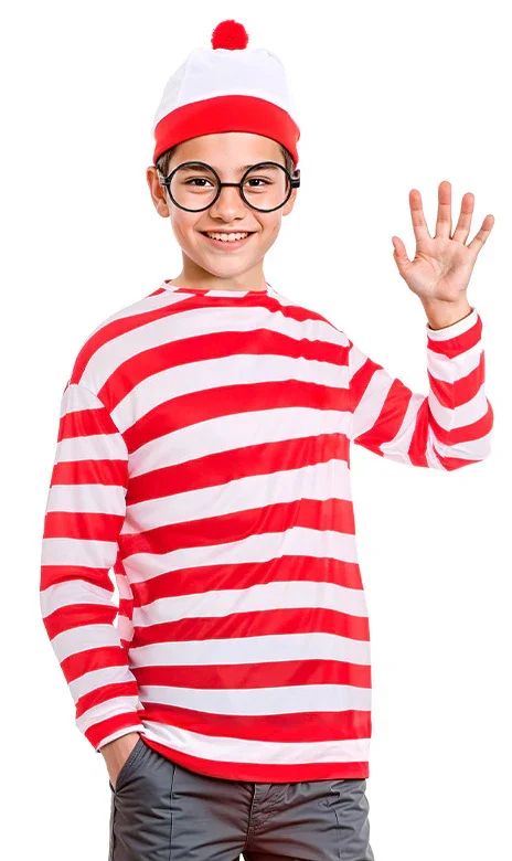 Camiseta Wally de Rayas Rojas y Blancas Infantil