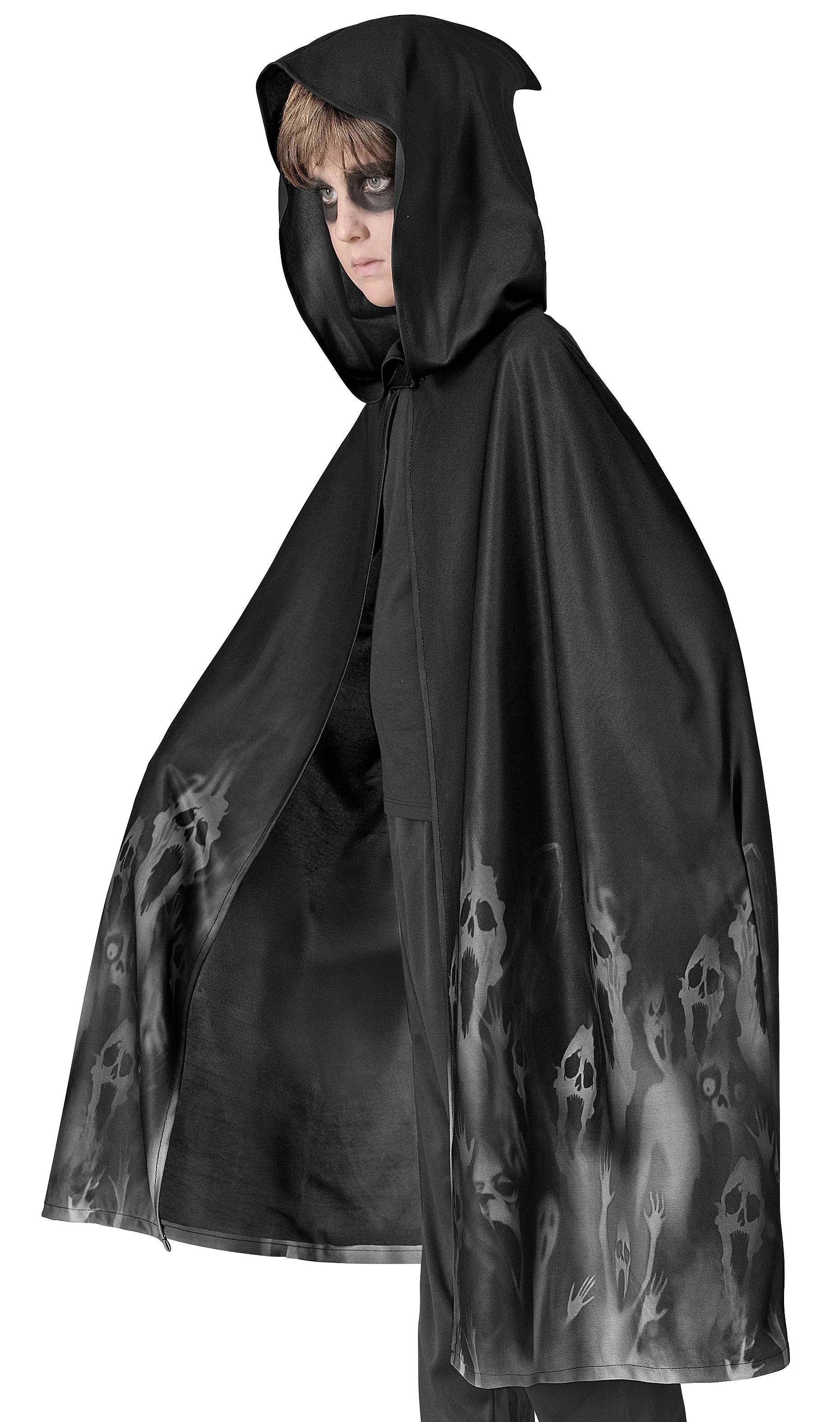 Capa con Capucha Negra con Fantasmas Infantil - Image 3
