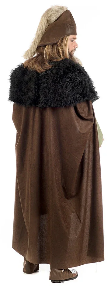 Capa Vikinga Marrón con Pelo Negro Premium - Image 2