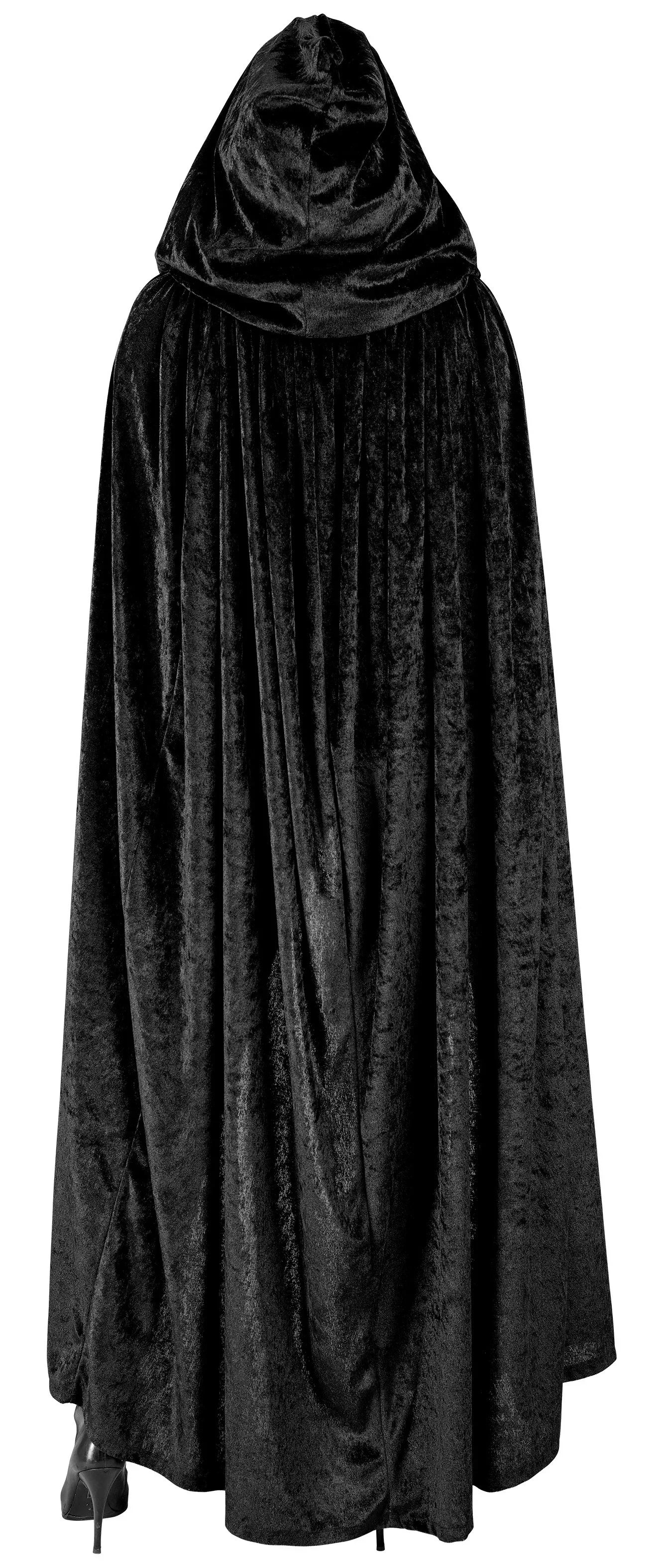 Capa Negra de Terciopelo con Capucha para Adulto - Image 2