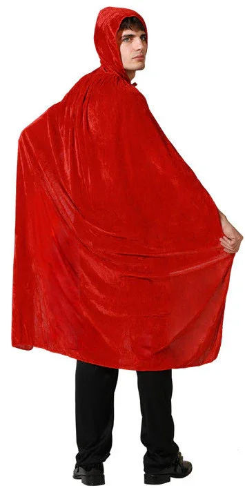 Capa de Terciopelo Roja Larga con Capucha - Image 2