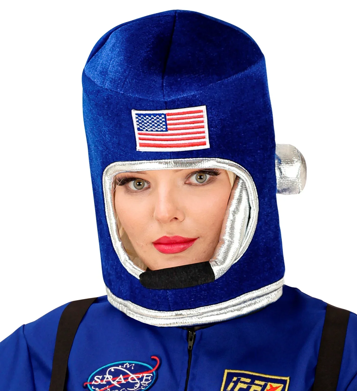 Casco de Astronauta Azul de Tela para Adulto - Image 4