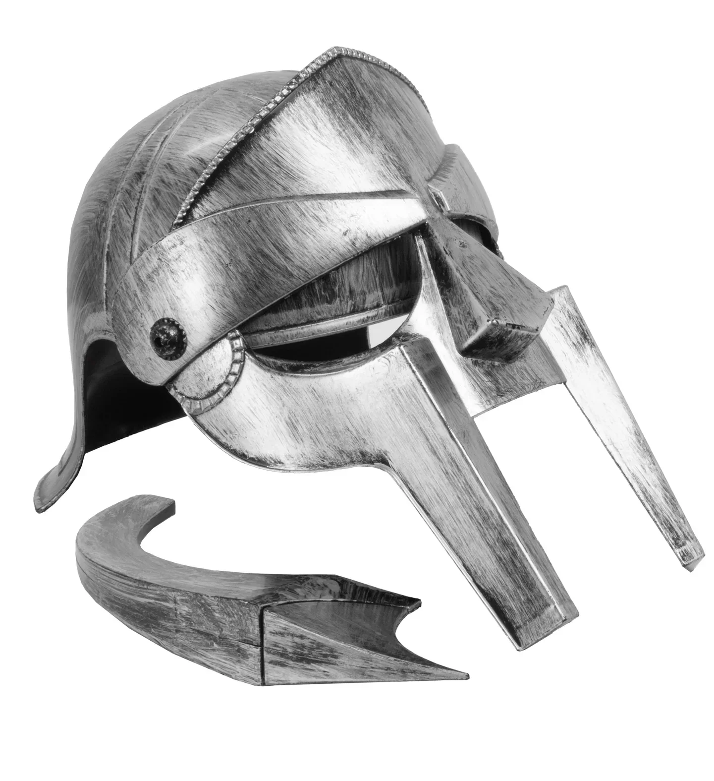 Casco de Gladiator Romano Plateado con Cresta - Image 4