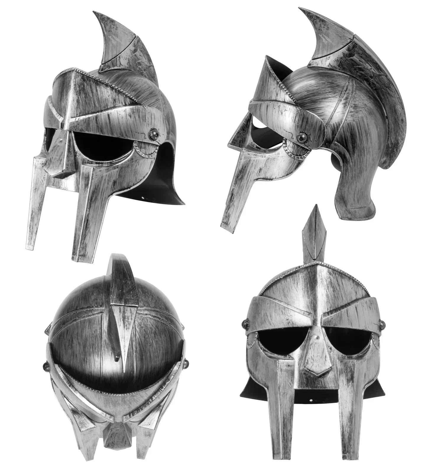 Casco de Gladiator Romano Plateado con Cresta - Image 5