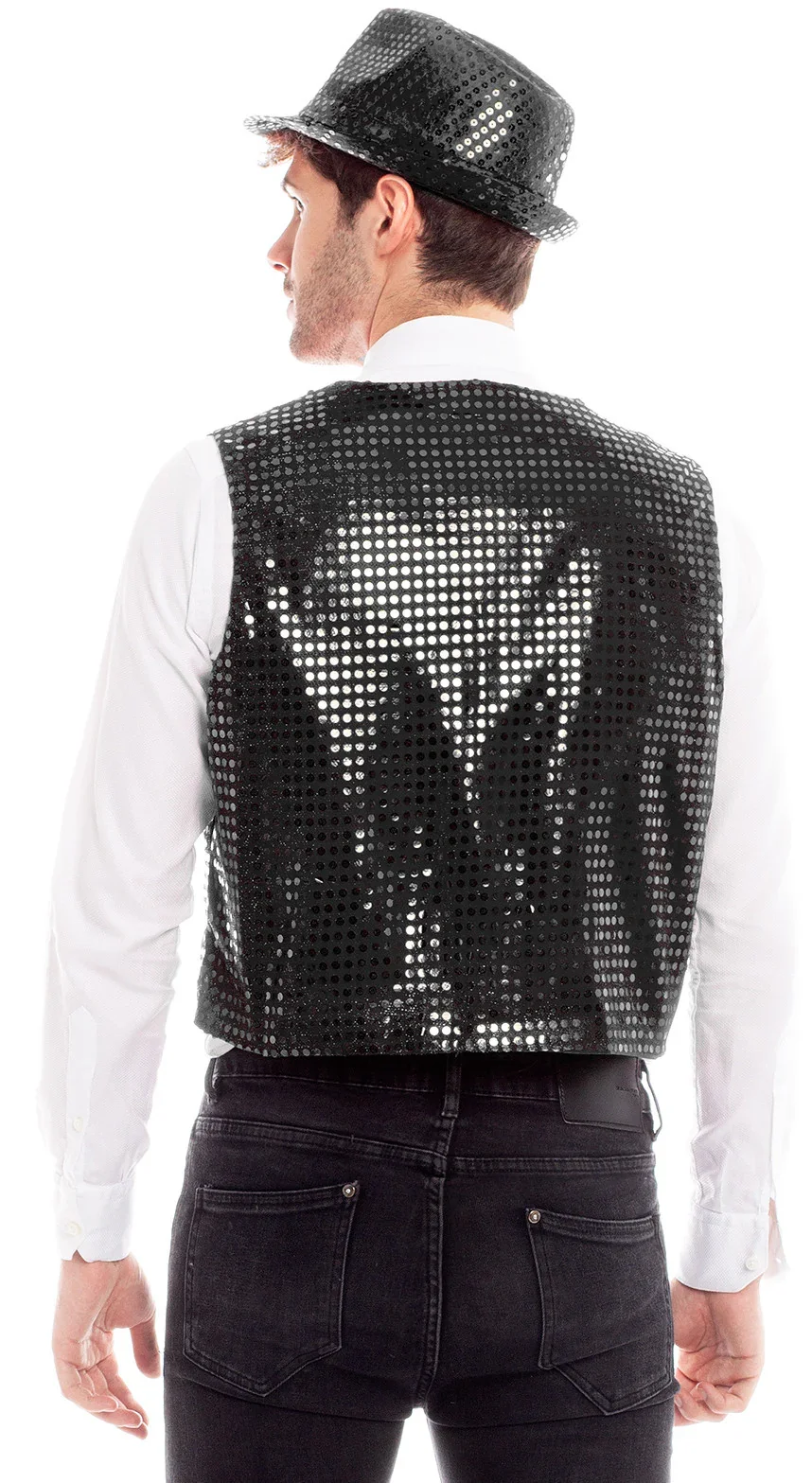 Chaleco de Lentejuelas Negro para Hombre - Image 2